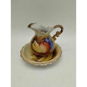 Lefton E2359 Miniature Wash Basin And Pitcher Fruit Motif